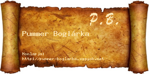 Pummer Boglárka névjegykártya